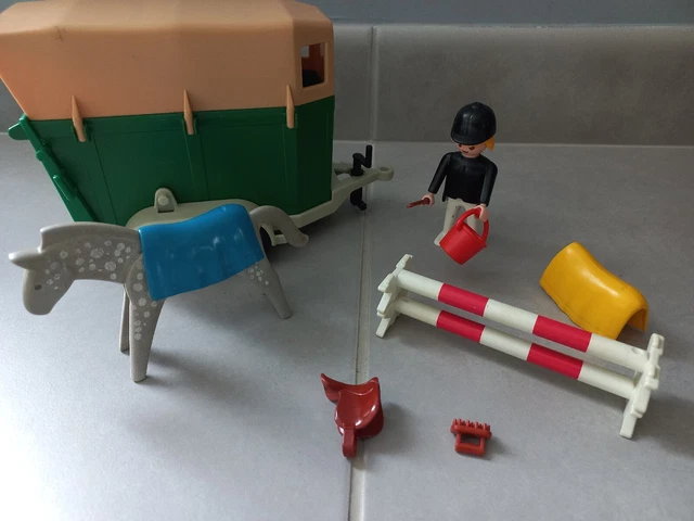 PLAYMOBIL 3140 VINTAGE show jumping van cheval équitation EUR 12
