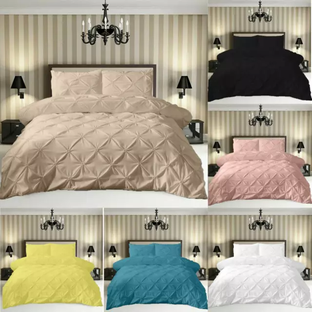 5* Pintuck Duvet Quilt Cover Bedding Set 400 Thread Count 100% Egyptian Cotton