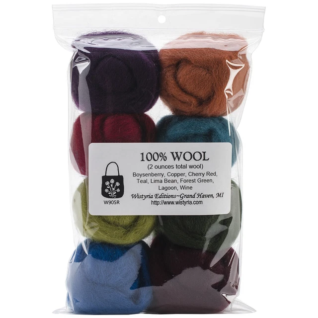 Wistyria Editions Wool Roving 15" .25oz 8/Pkg-The Bouquet WR-905R