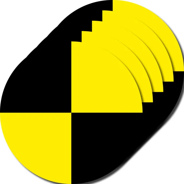 5 Label 10cm Yellow Sticker Reticle Crashtest Dummy Sign Symbol Highlighter