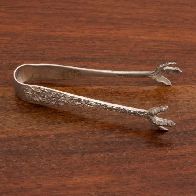 S Kirk & Son American Sterling Silver Sugar Tongs Repousse 1932-99 No Monogram