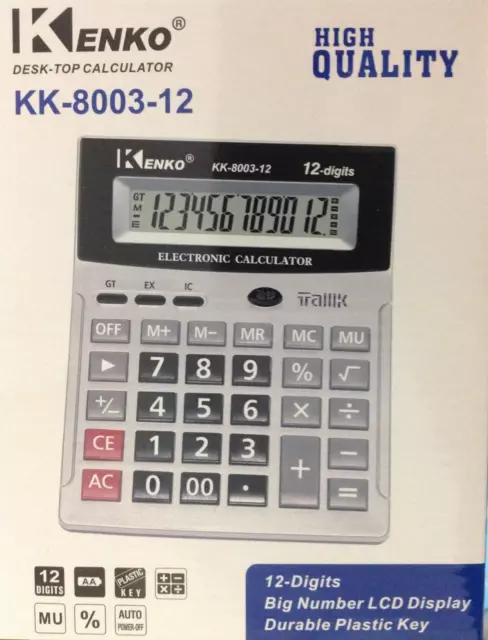 Calculatrice de Bureau 12 Digits KK-837B-12
