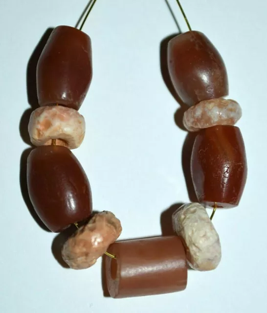Ancient Agate Stone Excavated Djenne Dig Beads Mali African Trade 1000 Years Old