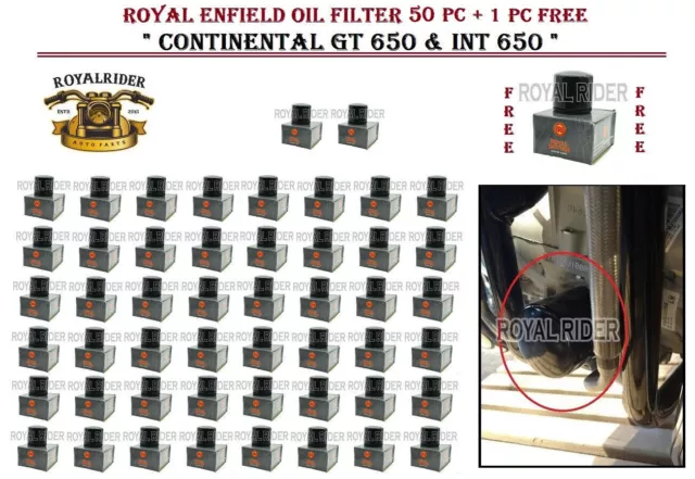 Se adapta al FILTRO DE ACEITE Royal Enfield 50 PC + 1 PC GRATIS PARA...