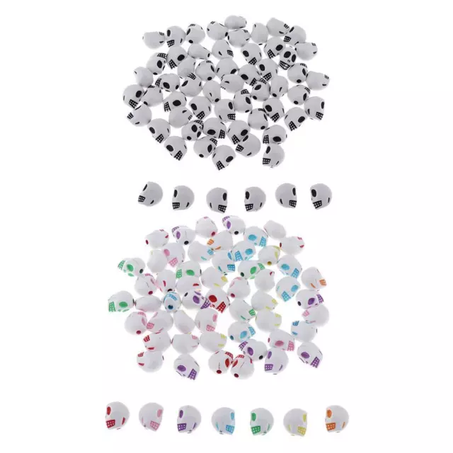 100 Stk. Totenkopf Perlen Skull Schädel Beads Perle Bastelperlen Schmuckperlen