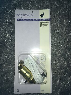 Portfolio Electrified Candlestick & Bottle Adapter 8 Ft 18 Gauge Cord Set 42925
