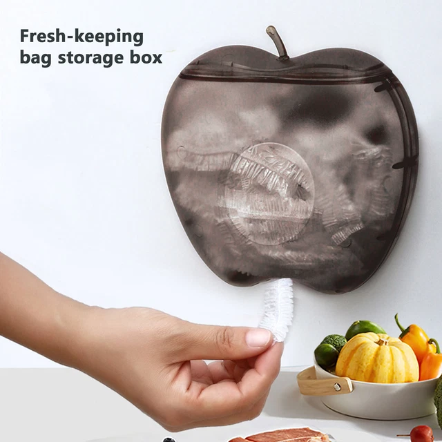Apple Storage Wrapper WALL-MOUNTED PLASTIC WRAP Storage Box Apple-shaped Cling Film Dispenser ...