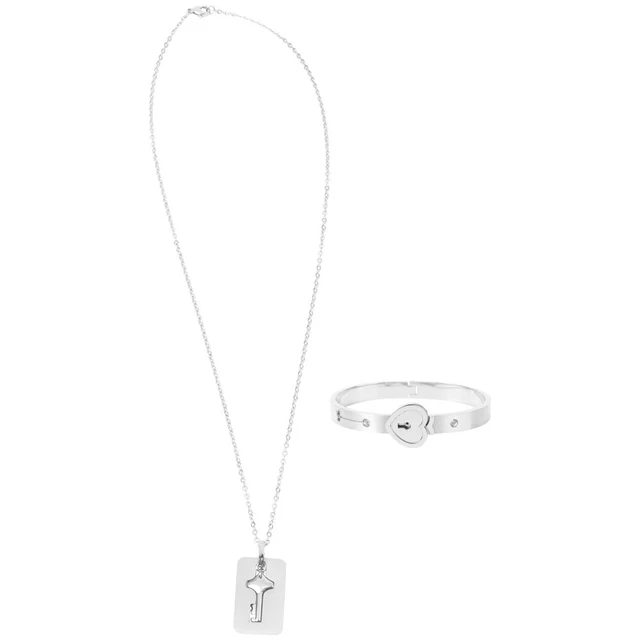 Bracelet Jonc Coeur Collier De Charme Couples Ornement Amoureux Puzzle