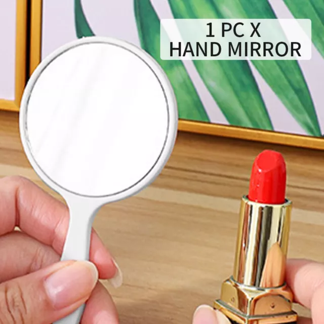 Spa Hand Mirror With Handle Vanity Handheld Makeup Round Travel Portable Gift