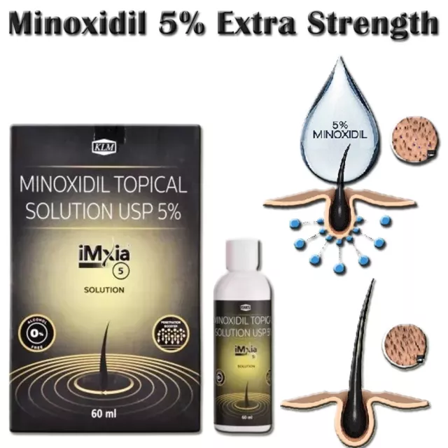 Minoxidil 5% fuerza extra suministro de 3 meses crecimiento del cabello para hombres 3