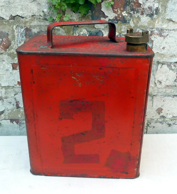 Can Shell VINTAGE 1950S GARAGE SM & BP 8 Shilling Petrol Oil Can Shell Brass Cap ...