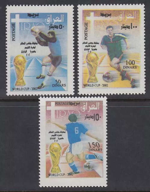 Irak Iraq 2002 ** Mi.1690/92 Fußball Weltmeisterschaft Spieler FIFA Pokal