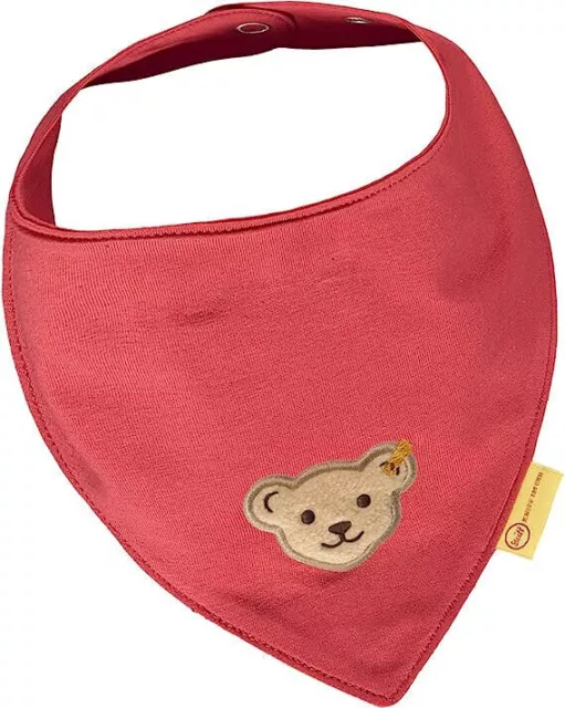 Baby Mode Steiff Baby-Mädchen Halstuch 2er Pack mit Druckknopf Rot NEU& OVP