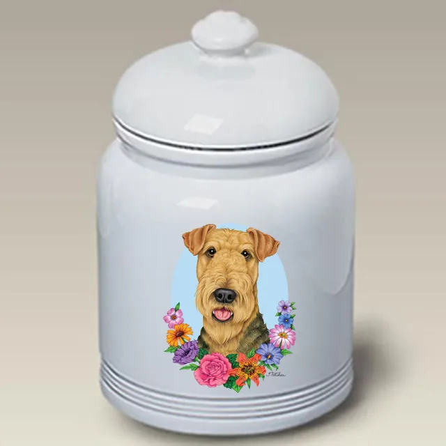 Airedale Terrier Ceramic Treat Jar TP 47027
