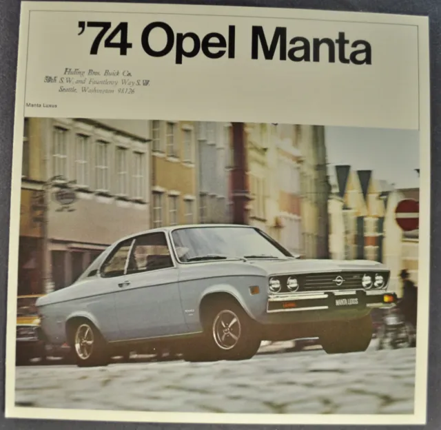 1974 Opel Manta Brochure Folder Luxus Rallye Sport Wagon Excellent Original 74