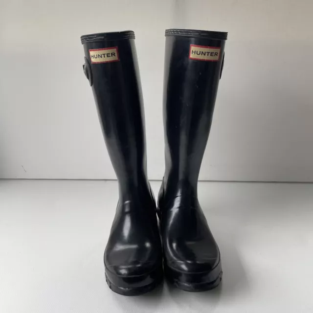 Hunter Rain Boots Kids Classic Original Tall Big Kid Size 5G/4B Black