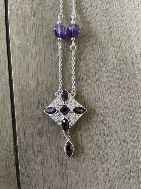 Navette Pendant/ Necklace Made With Swarovski crystals-Amy And Crystal