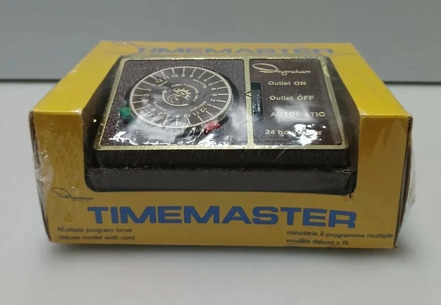 Vintage Ingraham Push bottom Programmable 24 Hour Timer #12-036
