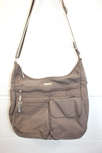Baggallini Modern Everywhere Bagg Bag Purse Hobo Tote Crossbody Tan Brown GUC!