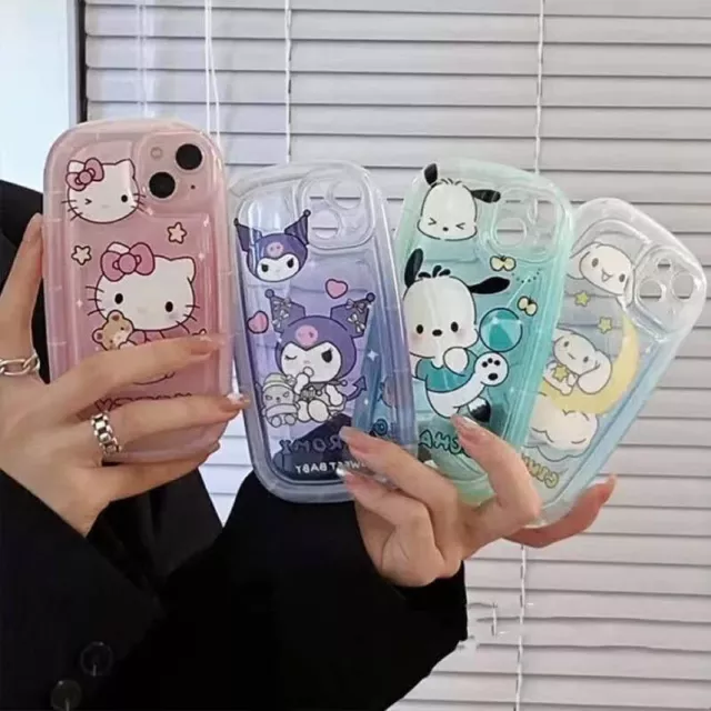 Cute cartoon suitable for iPhone case anti drop, transparent silicone cover