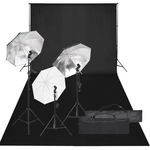 Kit per Studio Fotografico con Set di Luci e Fondale 5199397