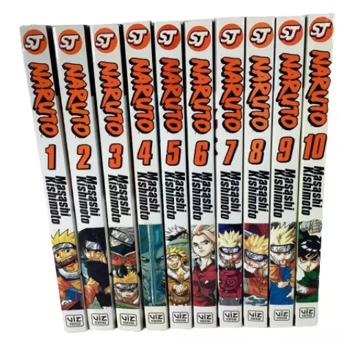 Naruto Shonen Jump Manga 1-10 English Graphic Novel Masashi Kishimoto Like New