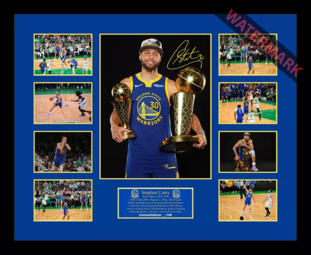 Steph Curry 2022 Golden State Warriors Nba Mvp Signed & Framed Memorabilia