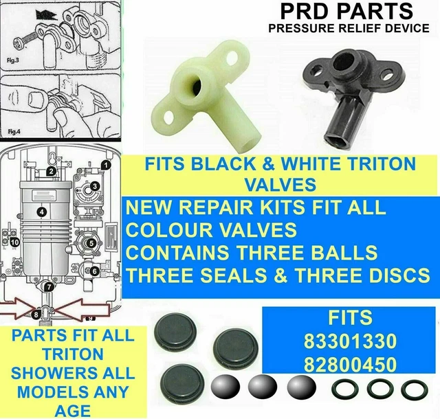 TRITON ELECTRIC SHOWER Original Pressure Relief Valve/Device PRV PRD -  83301330 £9.99 - PicClick UK