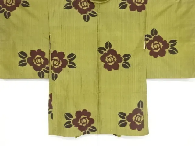 82850# Japanese Kimono / Antique Haori / Taisho Roman Style / Meisen / Rose