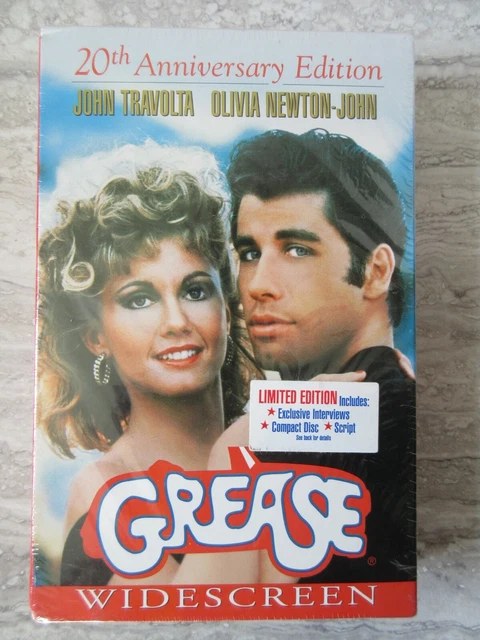 Vintage 1998 20th Anniversary Grease VHS Tape Sealed New w/CD & Script