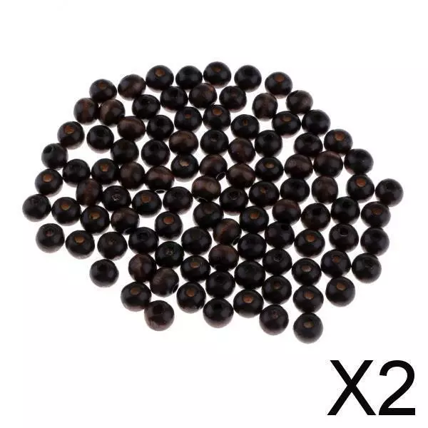 2X 100 Stück 8mm Holz Holzperlen Schmuckherstellung Charms Lose Zwischenperlen