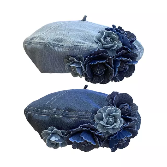 Béret pour femmes, chapeau cadeau, casquette en Denim confortable pour le