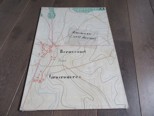 Large Manuscript Plan 1890 Bernecourt Grossrovres Murthe Et Moselle