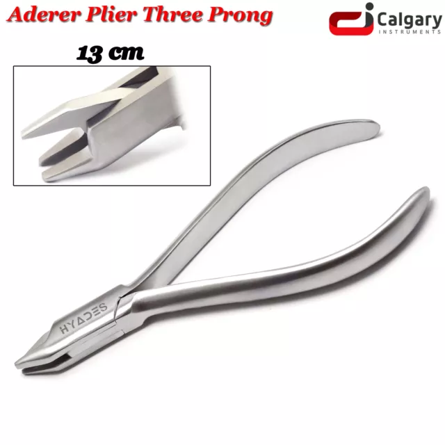 Orthodontic Aderer Plier Three Prong Dental Wire Bending Triple Beak Pliers Lab