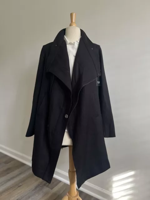 NEW Simply Vera Vera Wang Collared Asymmetrical Zip Coat 3