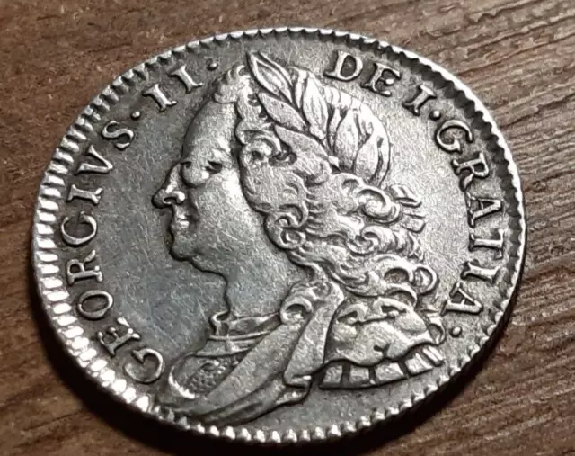 Nice George Ii Solid Silver Shilling 1758