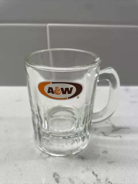 Vintage A&W Root Beer Mini Baby Mug Oval Logo AW Original Authentic 3 1/8" Tall