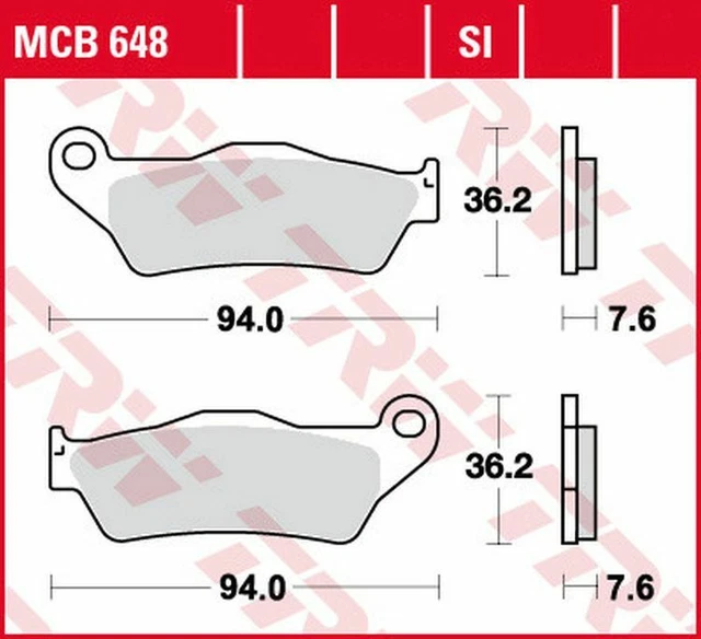 TRW Bremsbeläge MCB572SRQ – Maße: 67,4 Mm Länge, 50,9 Mm Höhe, 7 Mm Stärke