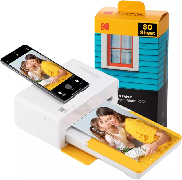 KODAK Dock plus 4PASS Instant Photo Printer (4X6 Inches) + 90 Sheets Bundle