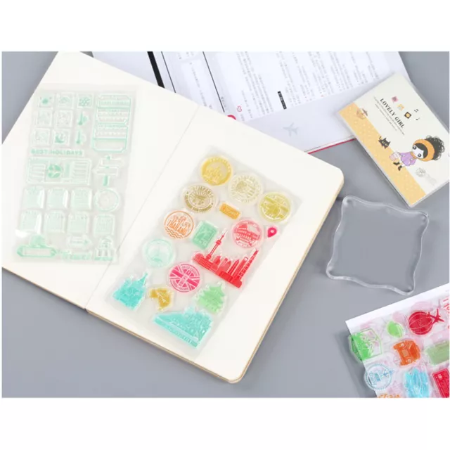 Square Acrylic Block Stamp Block Stamping Tools for DIY Crafts 5x5cm 4
