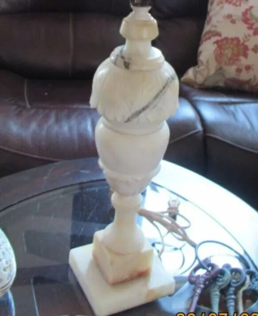 Gorgeous Vintage Possibly Antique Alabaster Table Lamp