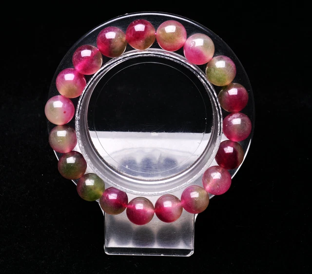 10mm Top Quality Natural Watermelon Tourmaline Crystal Women Bracelet AAA