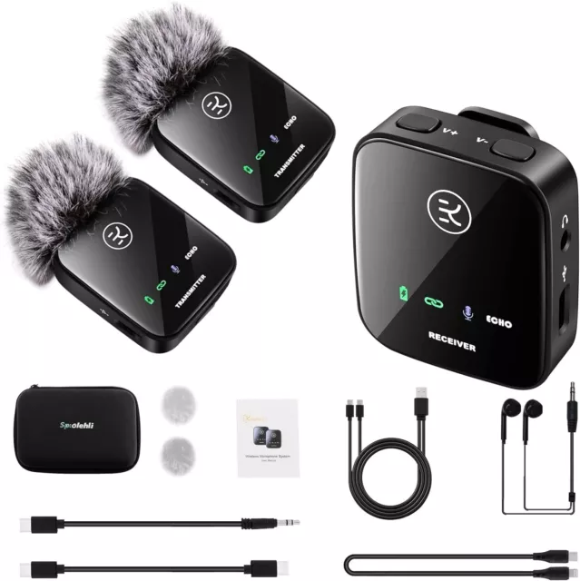 Movo Photo WMX-1-DUO 2-Person Wireless Lavalier Microphone System (2.4 GHz)