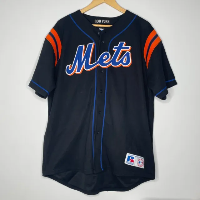 (Size: XL) MLB New York Mets 'Piazza #31' Black Jersey Shirt Russell Athletic