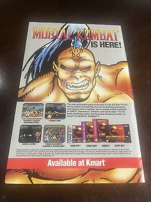 1993 Vtg Video Game Print Ad MORTAL KOMBAT Is Here! SNES GENESIS GAME BOY & GEAR