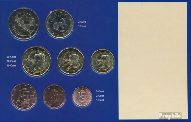 Kroatien 2023 Stgl./unzirkuliert Kursmünzensatz 2023 Euro-Erstausgabe