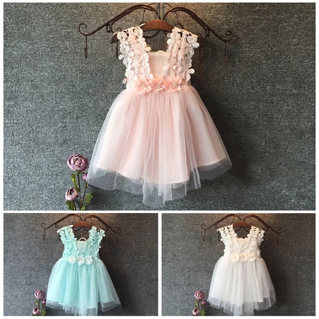 Toddler Baby Girl Princess Party Pageant Wedding Dress Flower Lace Tutu Dresses