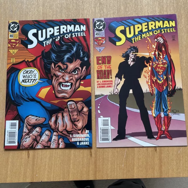 SUPERMAN Man Of Steel # 45 And # 46 DC COMICS, OCTOBER 1995  NM