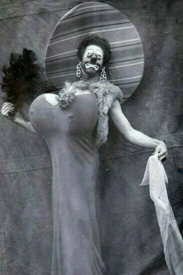 Antique Circus Clown Photo 1082b Odd Strange & Bizarre 2