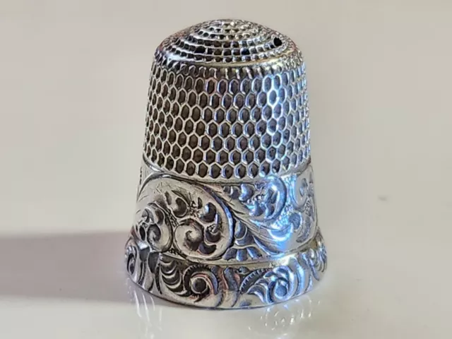 Antique Simons Bros. Sterling Silver Thimble size 9 c1890s
